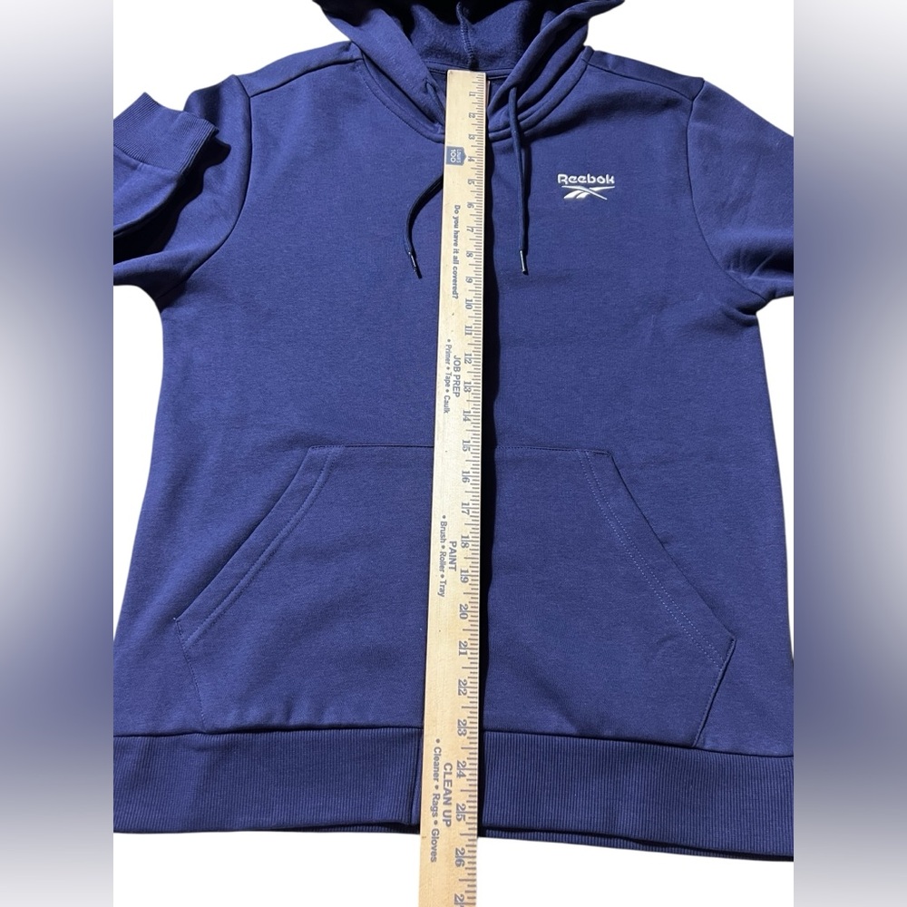 Reebok Identity SL‎ Fleece Full Zip Hoodie Men’s size Small Navy Blue Logo - Picture 4 of 10